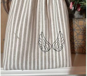 ADVENTSKALENDER 24. Dezember - Stickserie ITH - Engelsflügel LineArt Doodle Anhänger Stabdatei Appli